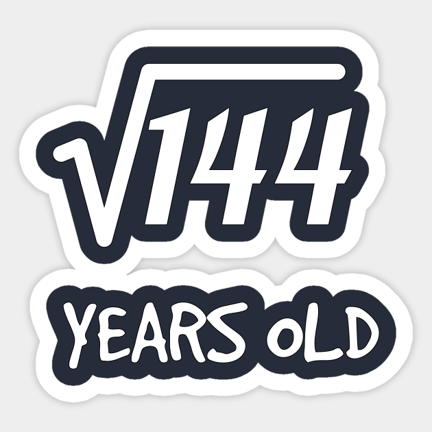 Square Root of 144: 12th Birthday 12 Years Old Boy Girl Sticker by rayrayray90